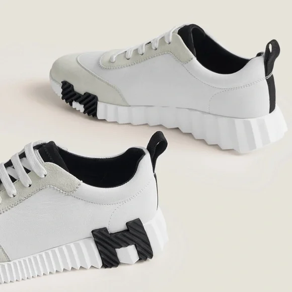 Hermes leather bouncing sneakers size 38.5 - Picture 6 of 12